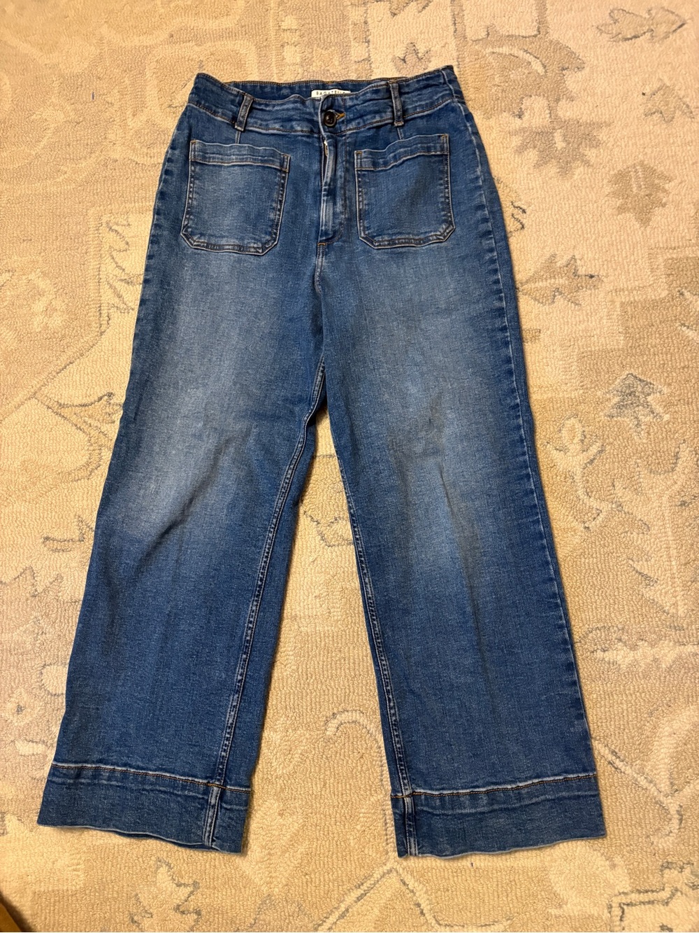 Bagatelle Wide Leg Cropped Blue Denim Jeans